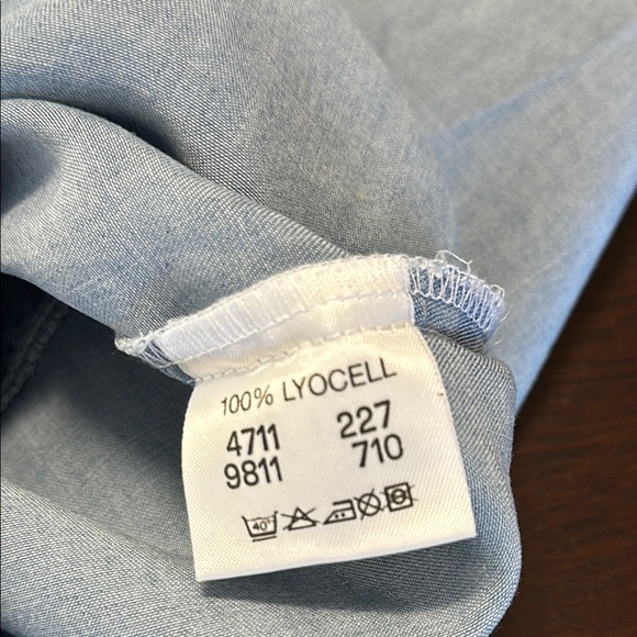 Joop Sz M Blue Chambray Buttoned Tank Top - Picture 7 of 10